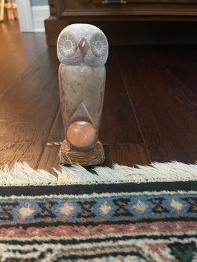 Handcrafted Cream and Tan Owl Figurine “rare”